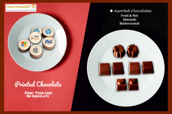 "Indulge in Elegance: Elevate Corporate Gifting with Stylish Logo Printed Chocolate Boxes by ChocoManualART"