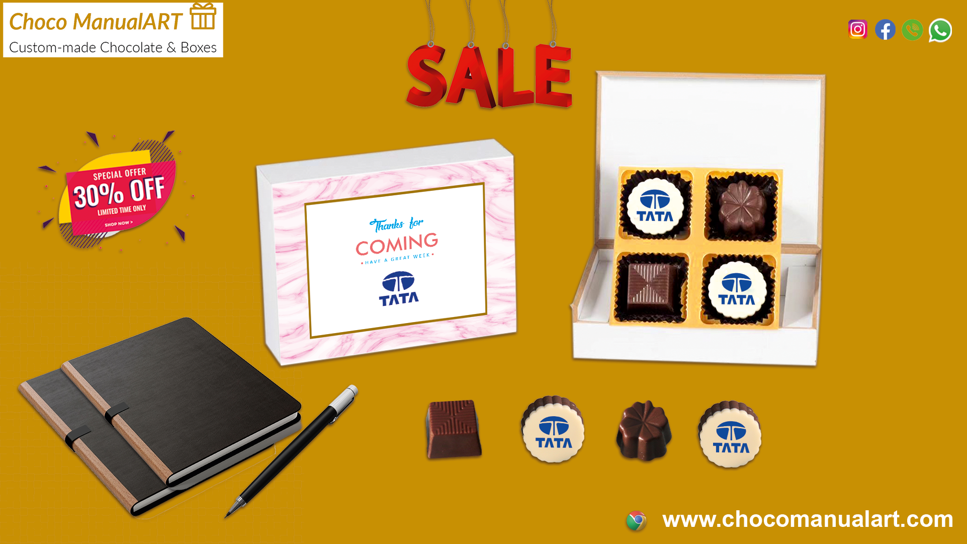 Elevate Corporate Appreciation with Choco ManualART's 4-Piece Chocolate Gift Boxes