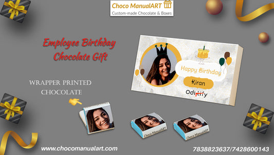 Corporate Customised Chocolate Gift for Employees, Clients & Office Staff | Birthday Gift I Elegant Wooden Packaging