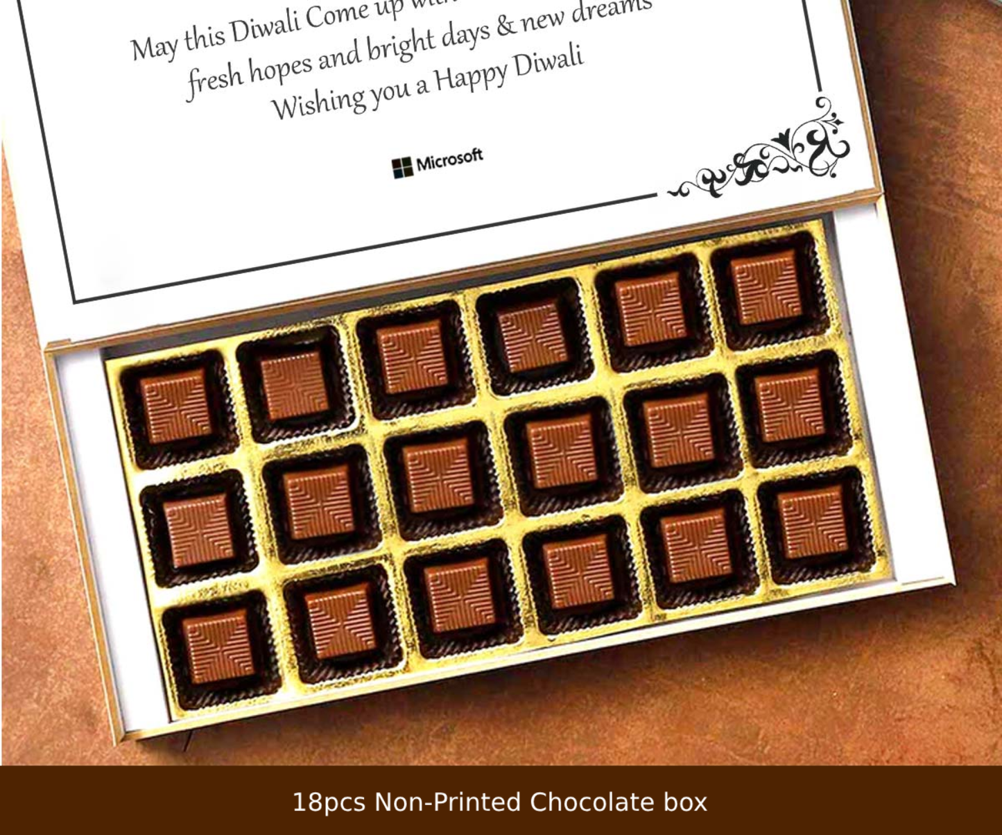 Golden diyas corporate diwali chocolates gift