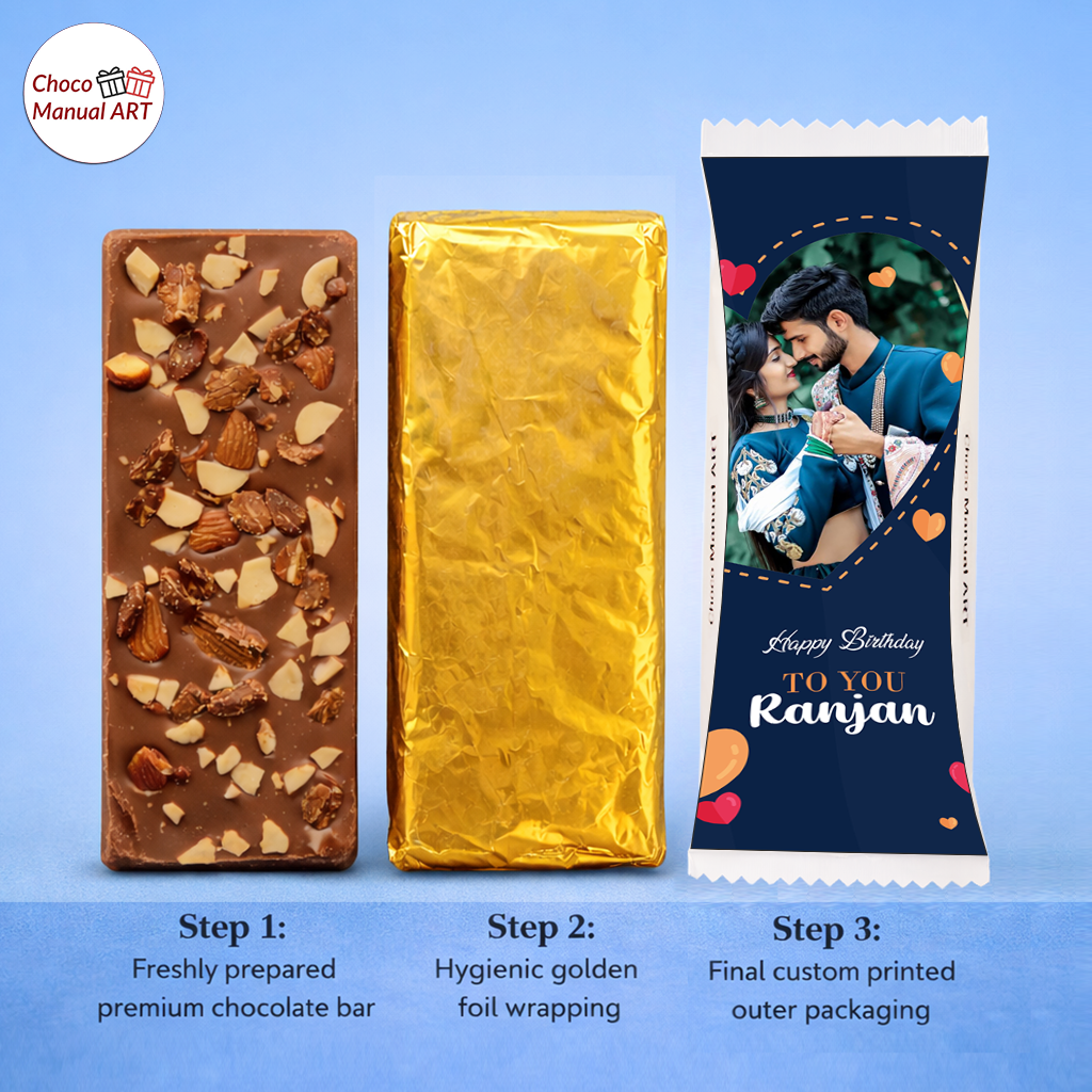 Designer Customized Chocolate Bar with Photo Print