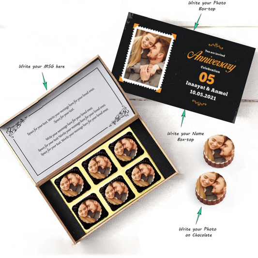 Modern black box personalised Anniversary Invite