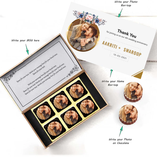 Thank You printed personalised chocolates return gift