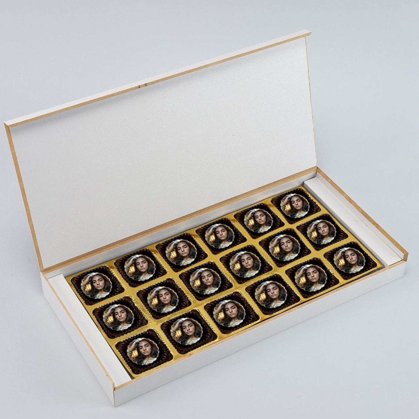 Personalized Valentine's chocolate with Photo with All printed in 18 Pcs Chocolate Box
