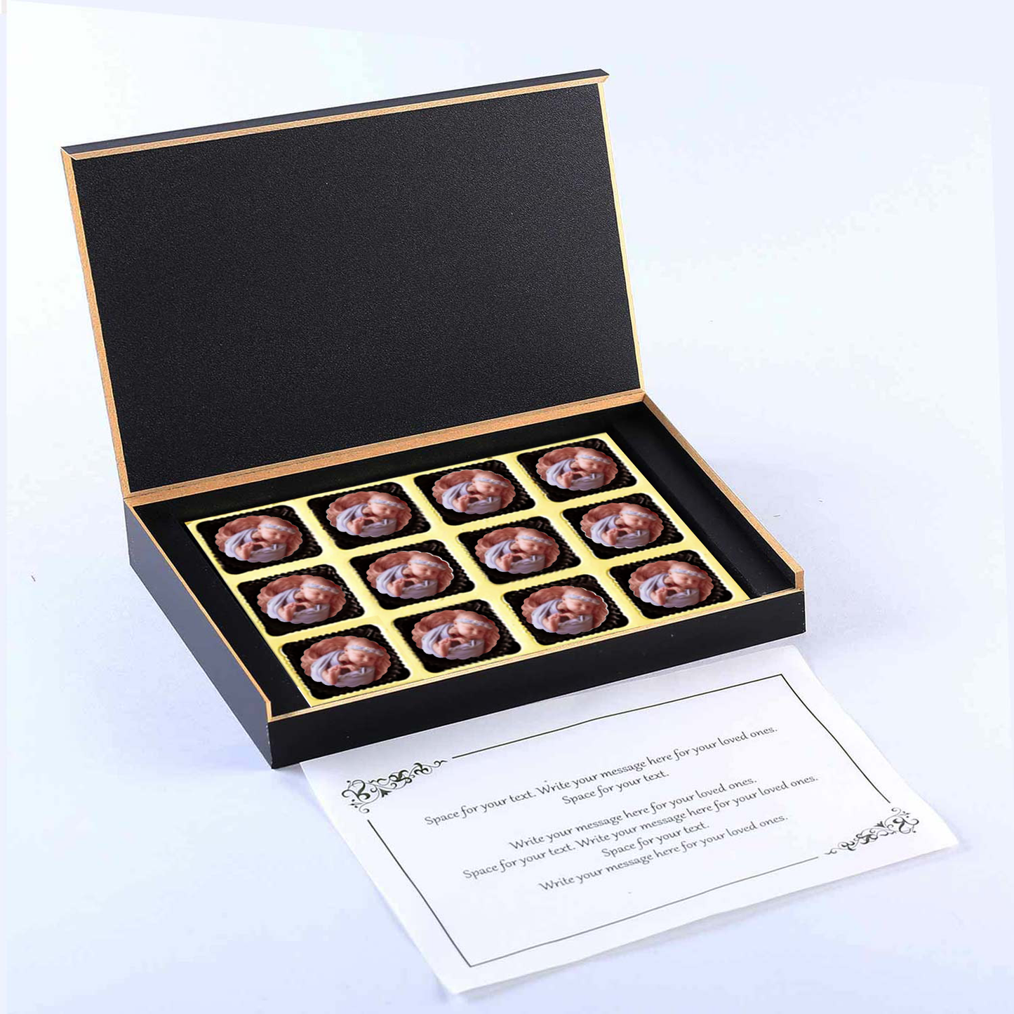 Sleeping with moon & star photo printed chocolates baby announcement