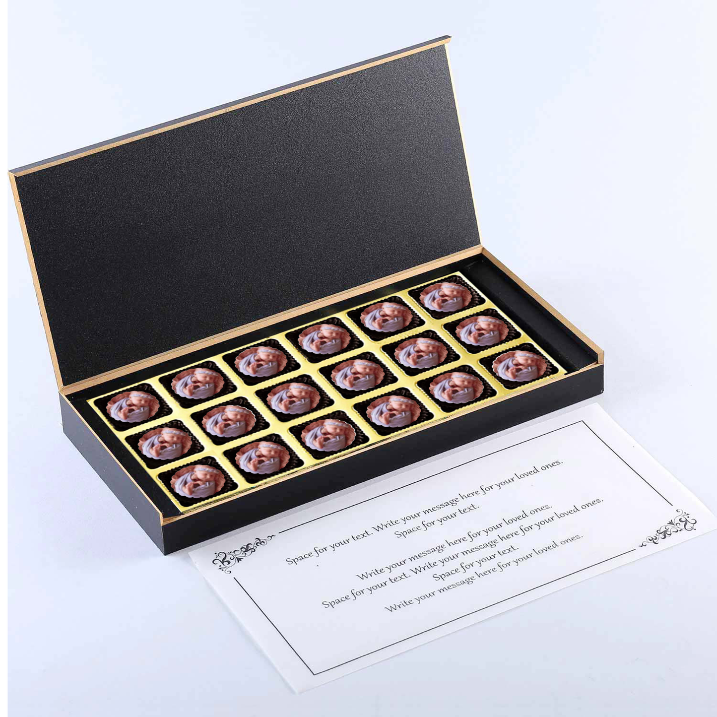 Sleeping with moon & star photo printed chocolates baby announcement