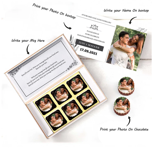 White decent Box Personalised Anniversary Invitation