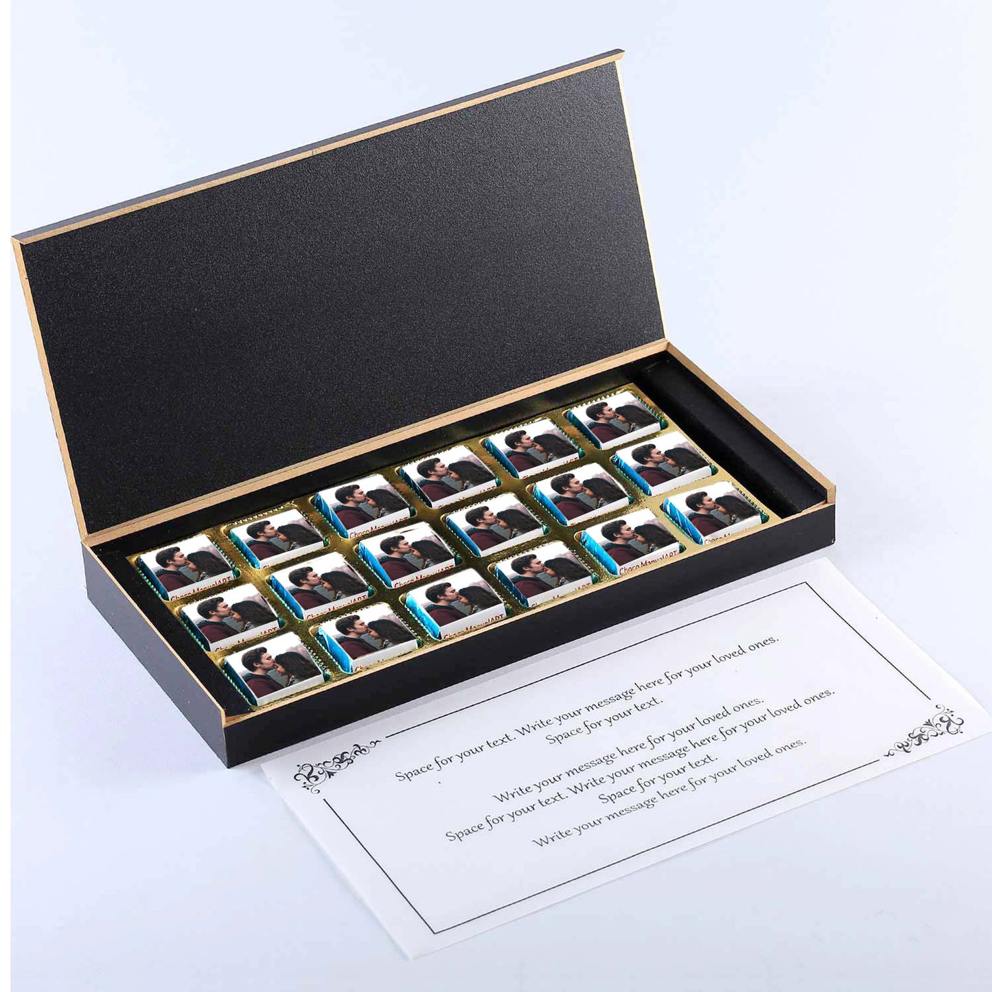 Cute couple photo with Name Printed Chocolates