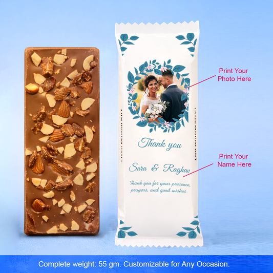 Premium Personalized Chocolate Bar with Photo Memory
