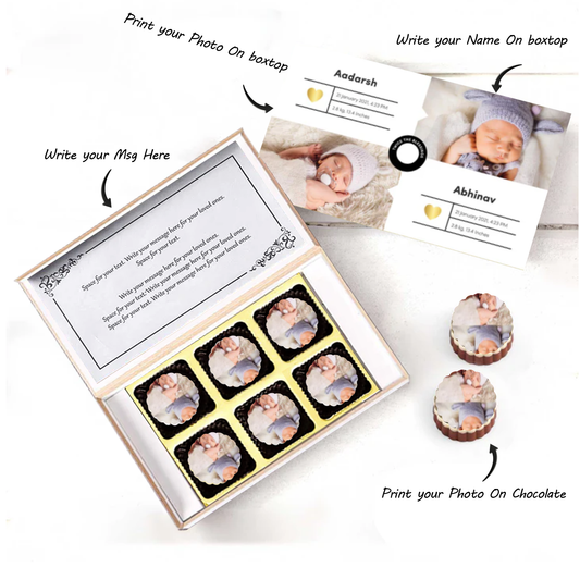 "Oh Boy" printed baby boy announcement chocolates gift