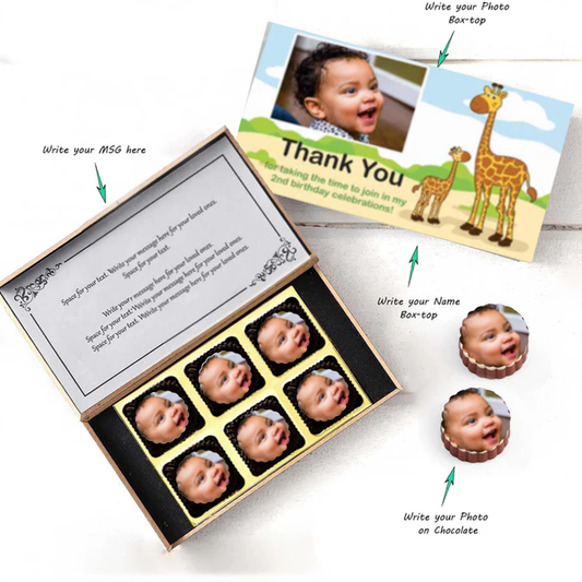 Baby & Mommy giraffes birthday return gift printed chocolates