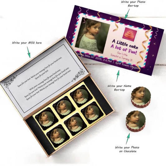 Dangling Ribbons photo Printed Chocolates invitation