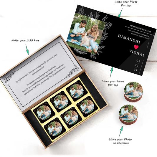 Date printed personalised wrapped chocolates return gift