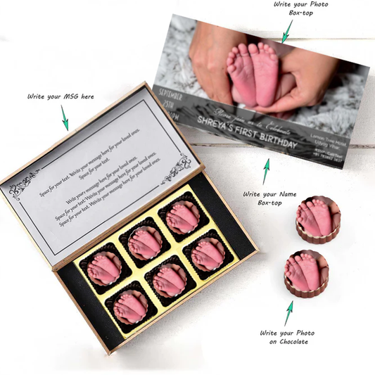 Little feet Printed Chocolates Birthday Invitation