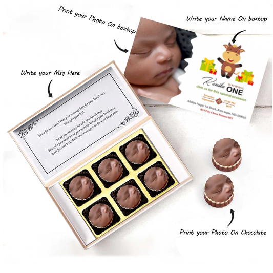 1st Birthday invitation Photo Printed Chocolates gift