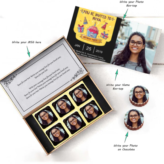Sweet 16 Birthday Invitation Photo Printed chocolates
