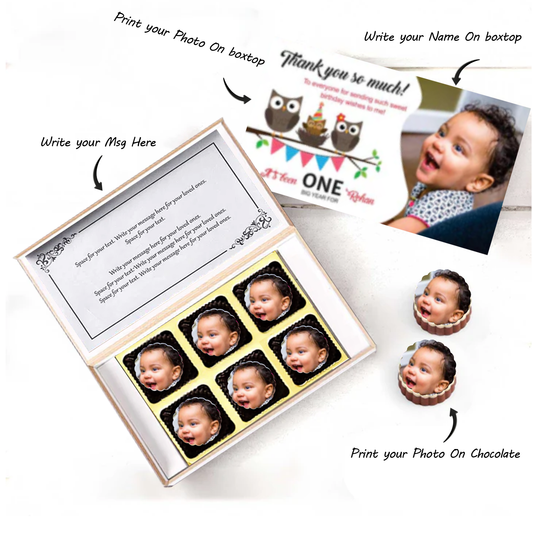 Thank You printed chocolates birthday return gift