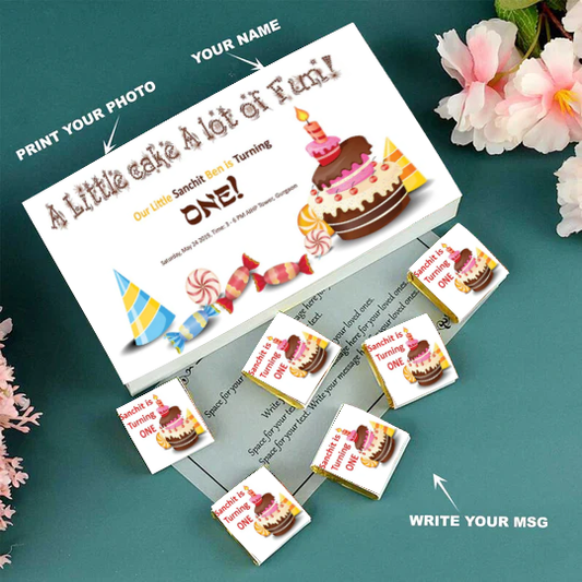 A little cake a lot of fun customised birthday invitation