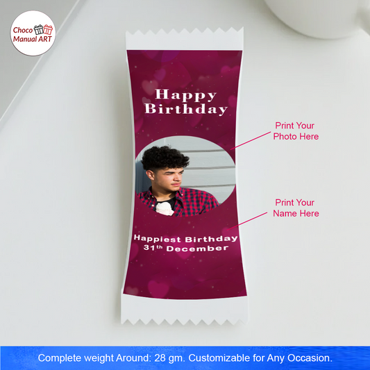 Personalised Birthday Chocolate Bar with Baby Photo ( 25-100 pcs)