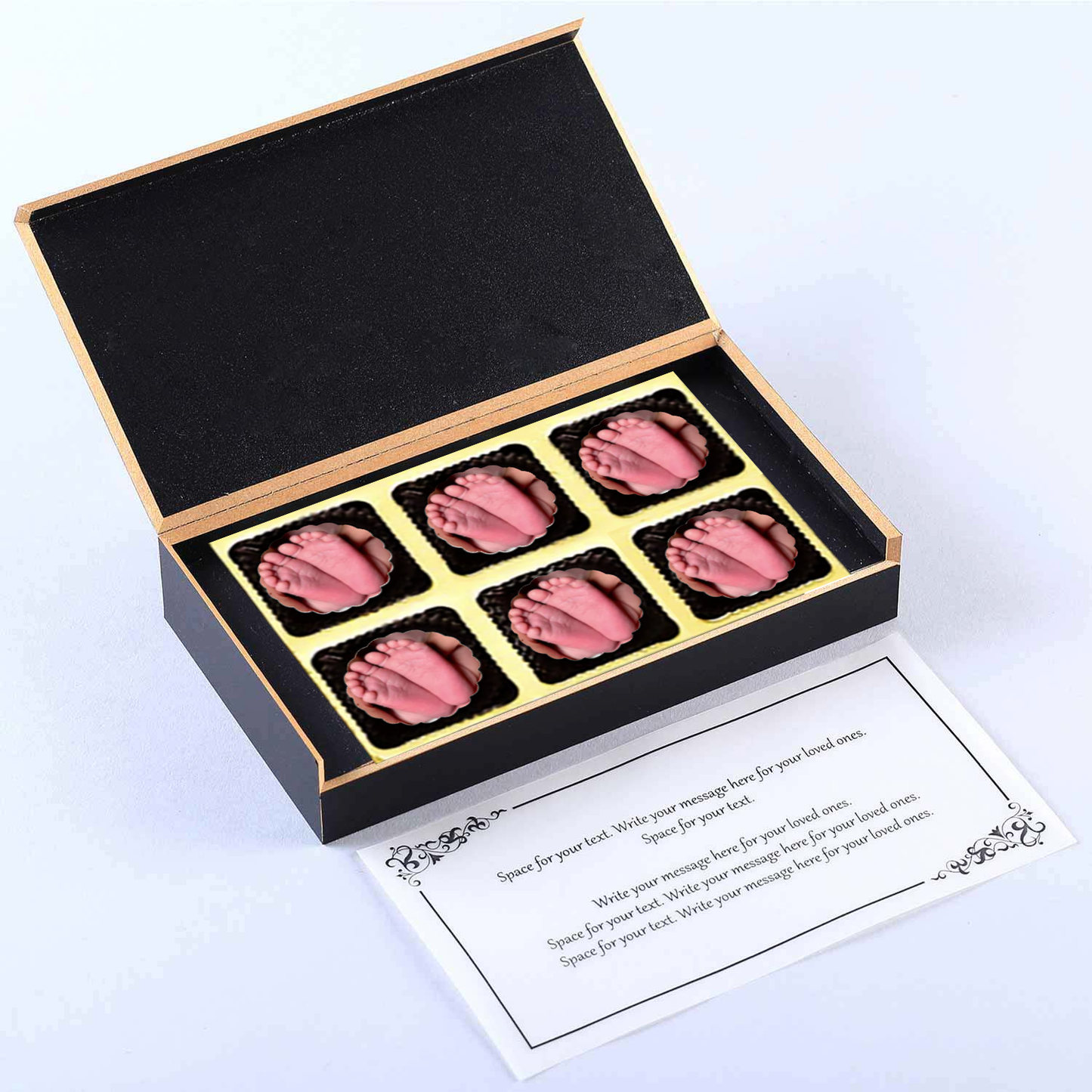 Little feet printed chocolates birthday return gift