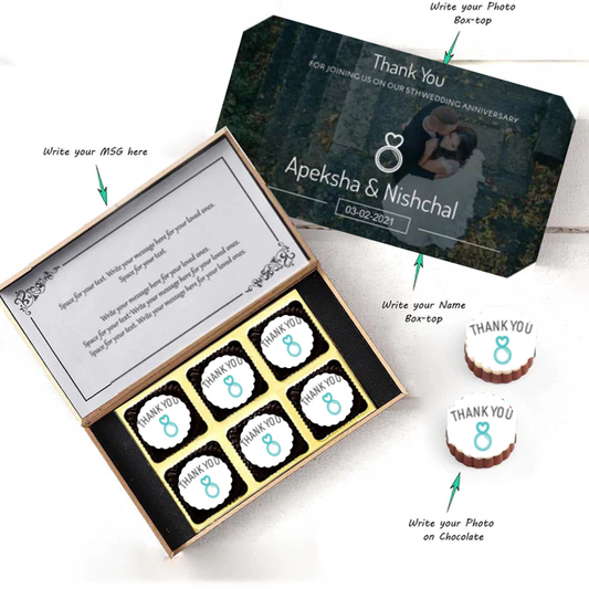 Thank You printed personalised chocolates return gift