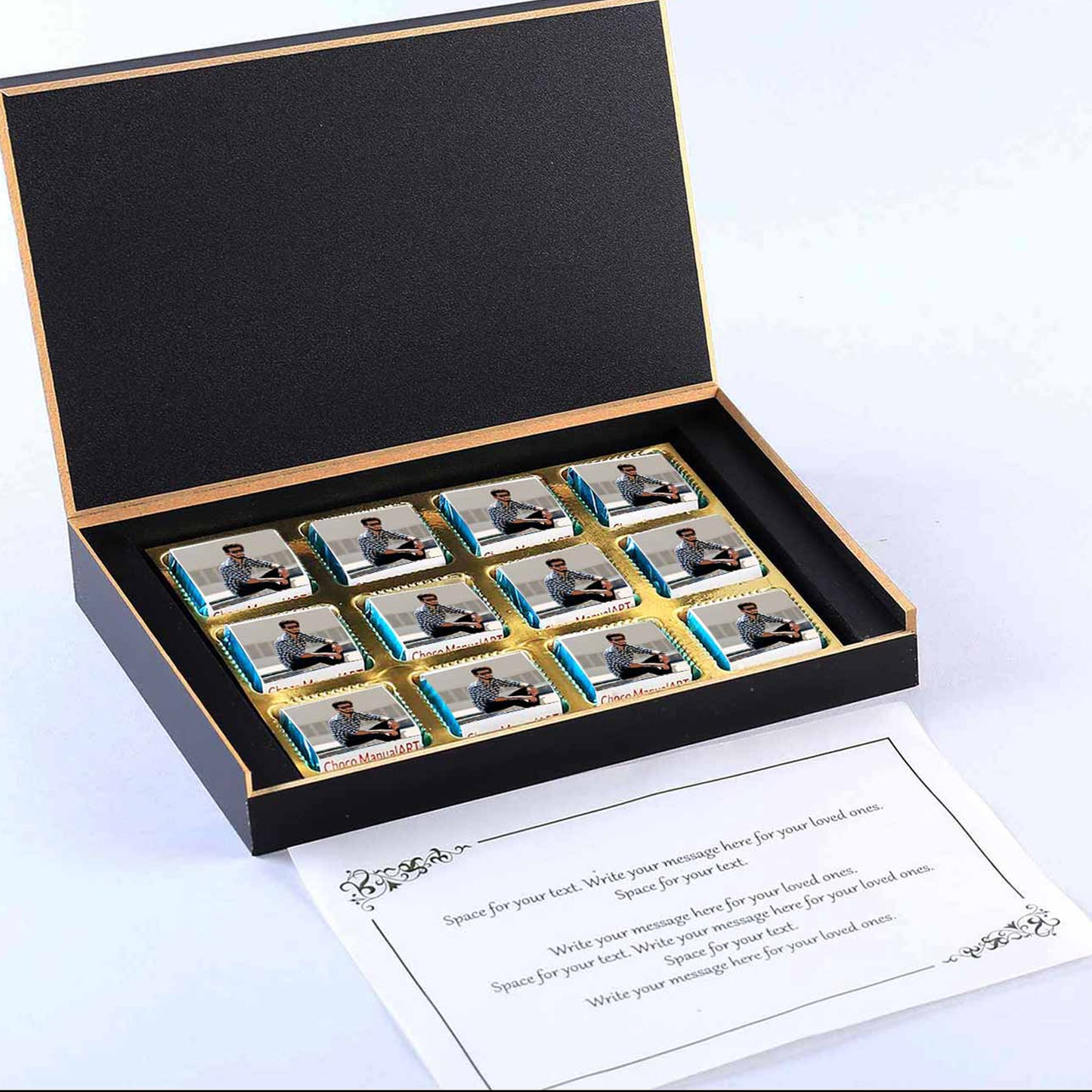 Customized Photo print chocolates with a special message