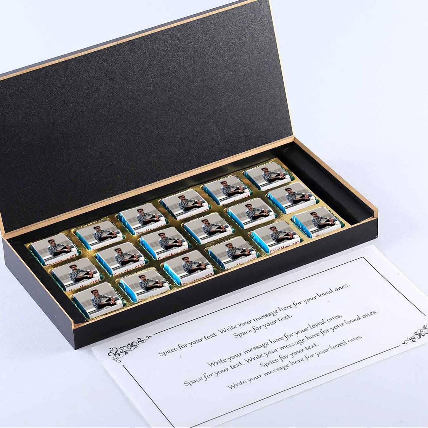 Customized Photo print chocolates with a special message
