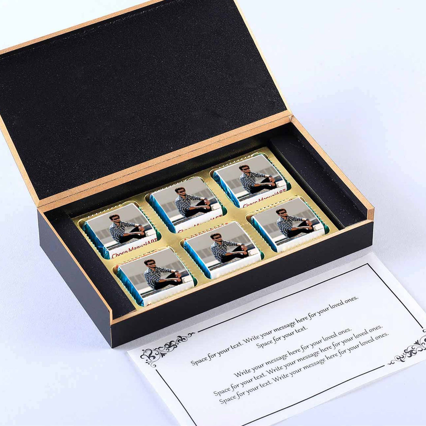 Customized Photo print chocolates with a special message
