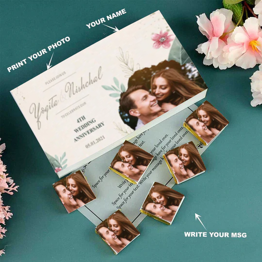 Golden floral Designed Personalised Anniversary Invite