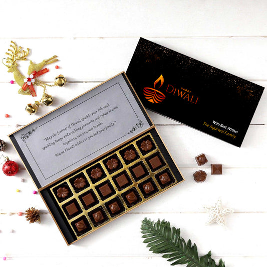 Black designer diwali gift of wrapped chocolates box