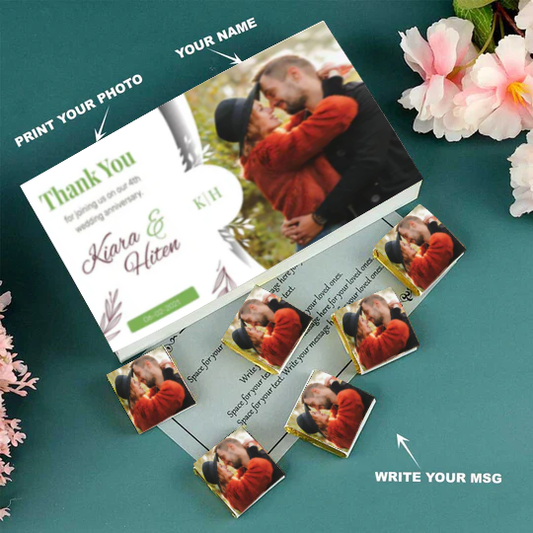 Photo collage Personalised Chocolates Anniversary Invitation