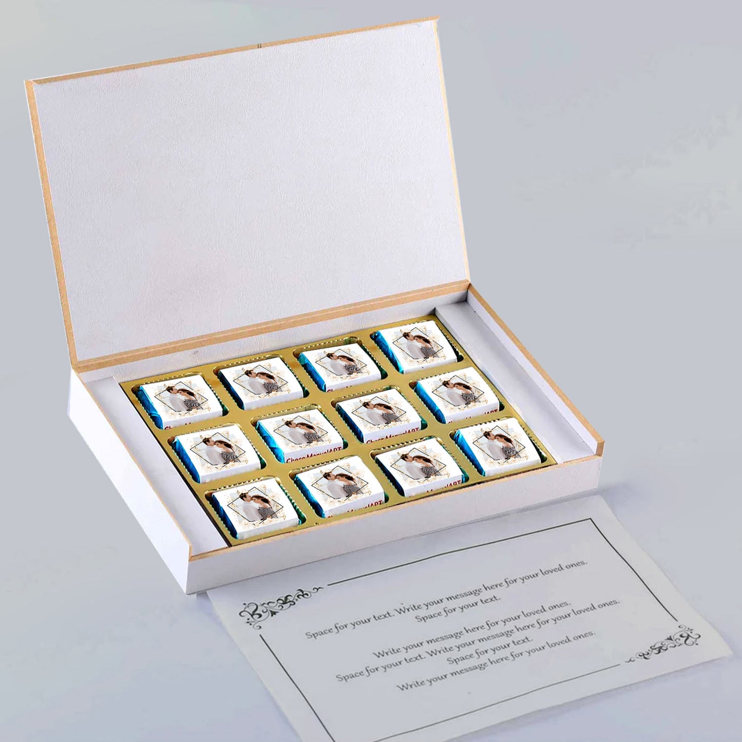 Photo Printed Box of Customised Chocolates with Beautiful Quote