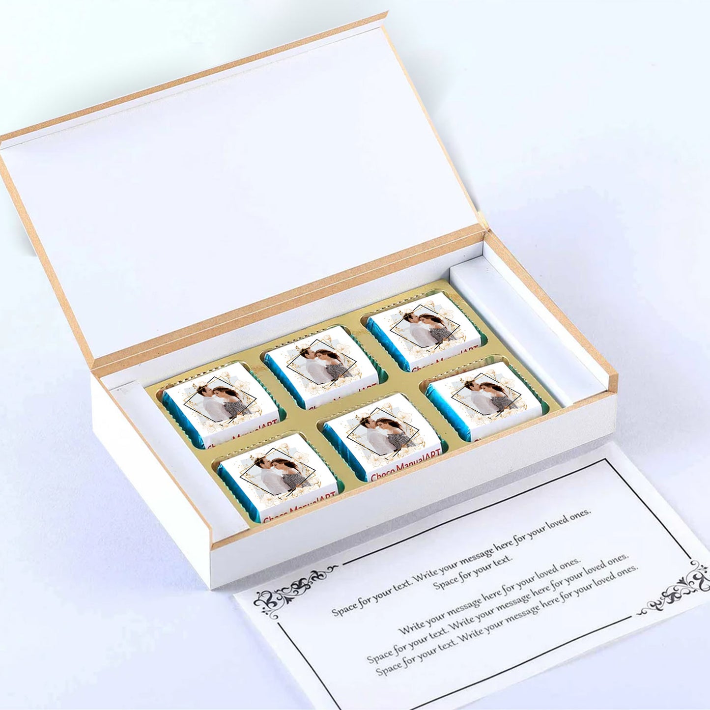 Photo Printed Box of Customised Chocolates with Beautiful Quote