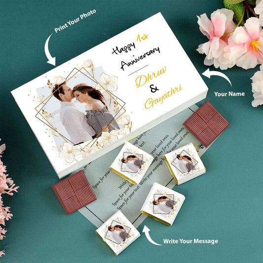 Photo Printed Box of Customised Chocolates with Beautiful Quote