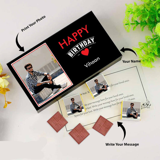 Customized Photo print chocolates with a special message