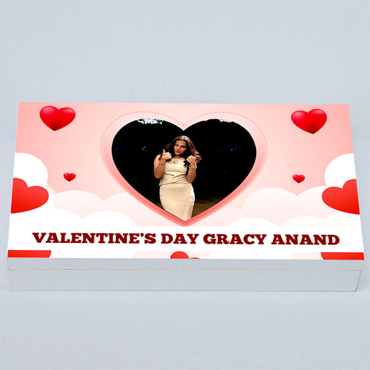 Customised Valentine's chocolate with Photo with heart