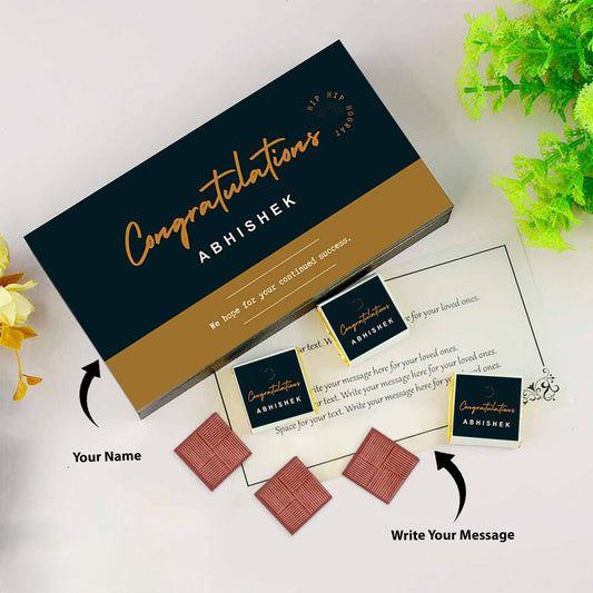 Congratulations Chocolate Gift with Name Print and Message | Choco Manual ART