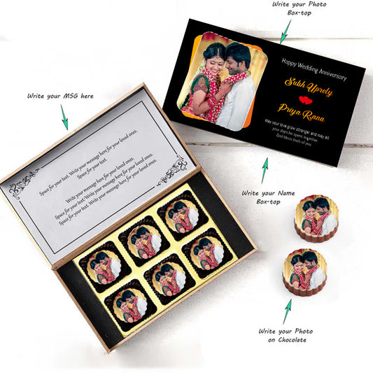 Couple's name printed chocolates with customised gift box