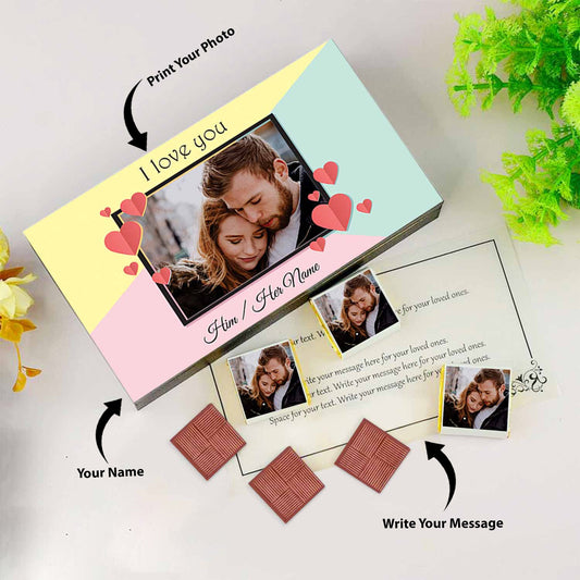 Love You Personalized chocolates with printed wrappers