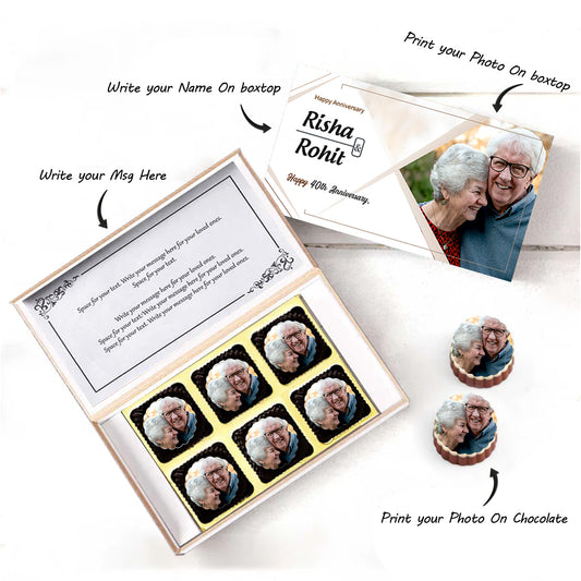40th anniversary photo printed box of chocolates