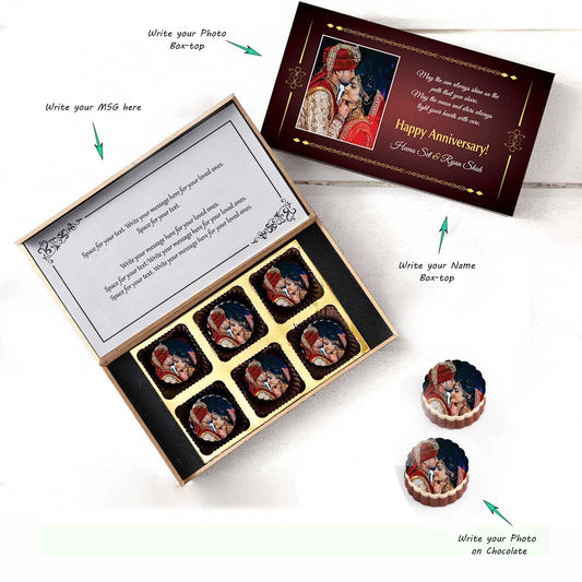 Photo Printed on Chocolates and Box with Delicate Border Design | Choco ManualART