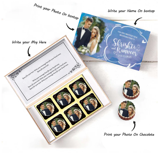 Proposal shadow image printed chocolates wedding invitation