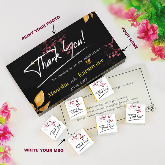 Thank You personalised Wedding return gift Chocolates