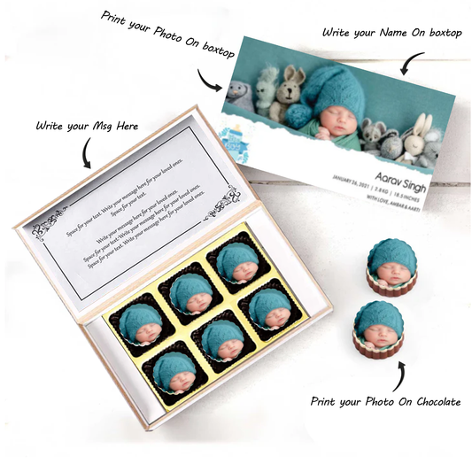 Welcome baby announcement printed chocolates