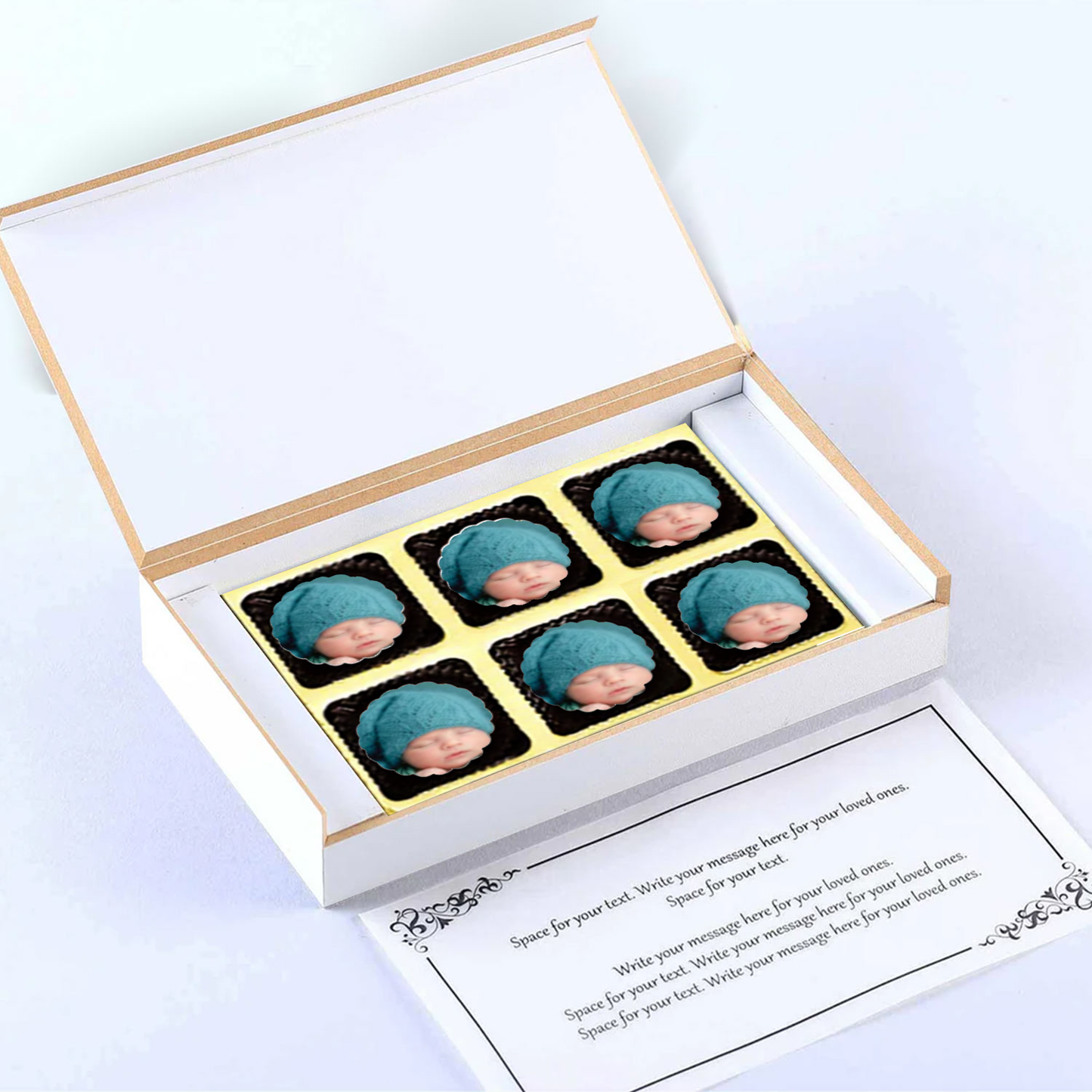 Welcome baby announcement printed chocolates