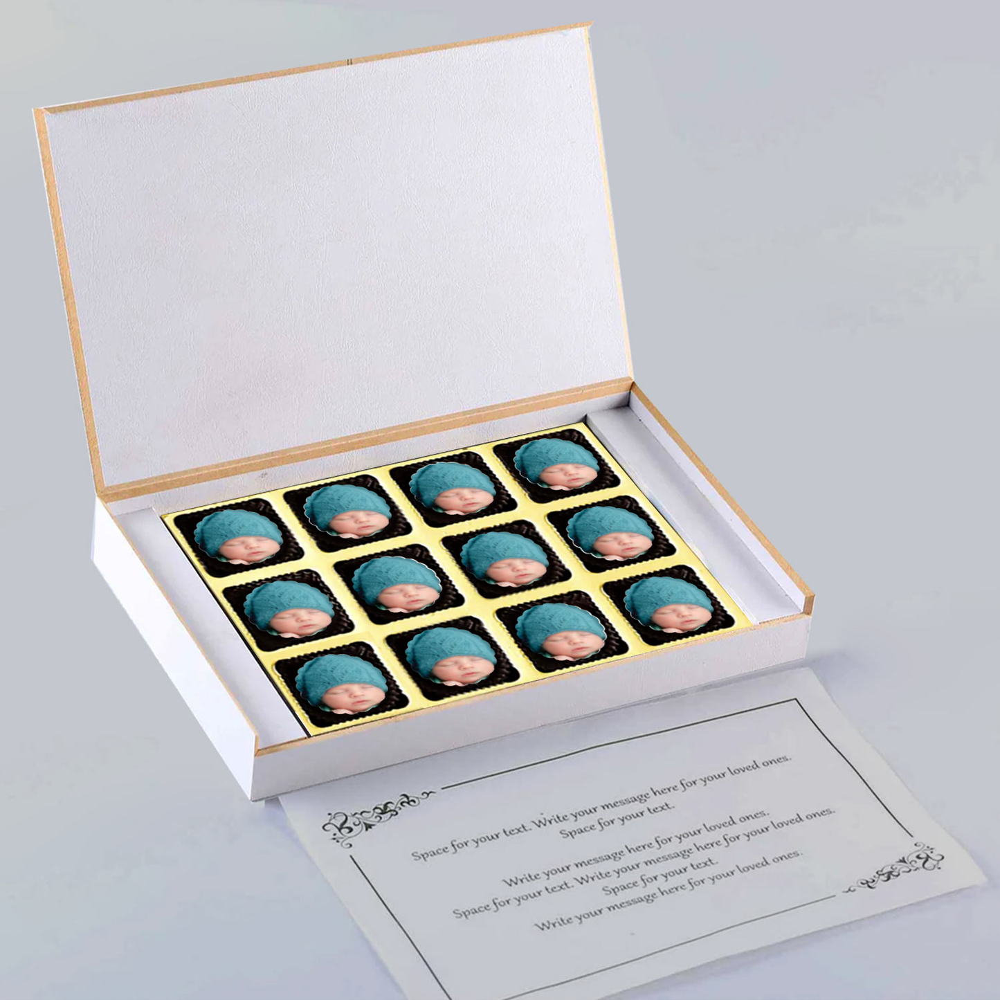 Welcome baby announcement printed chocolates