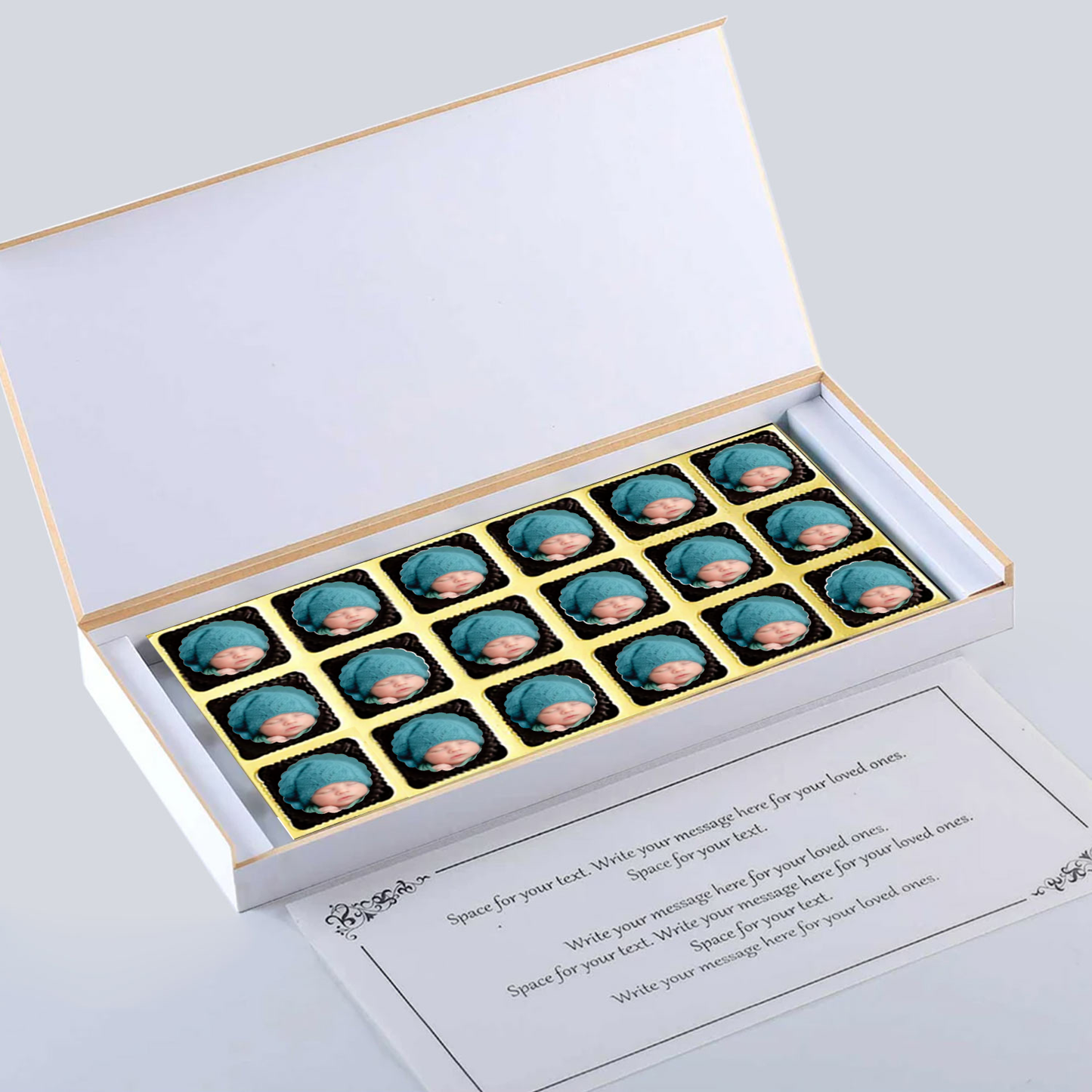 Welcome baby announcement printed chocolates