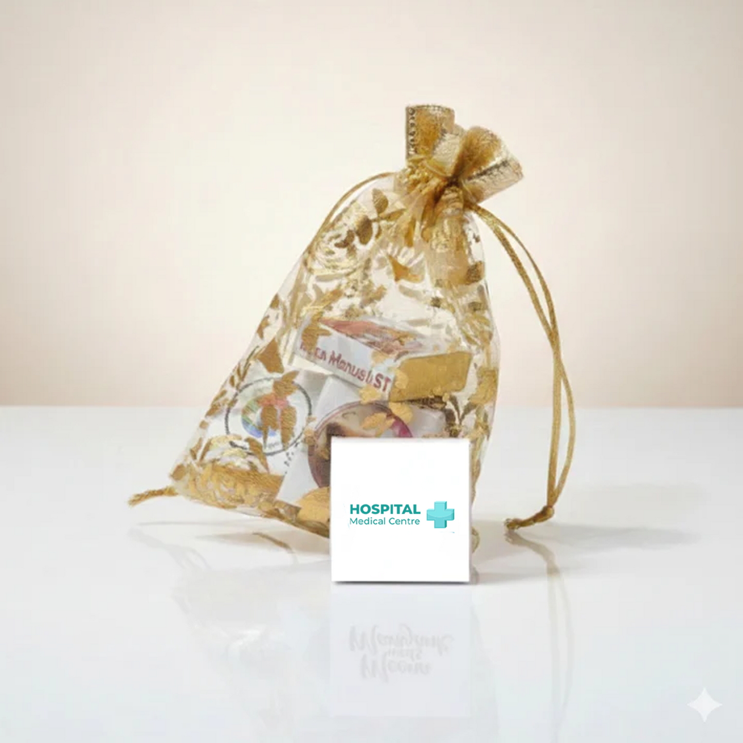 Golden Potli Chocolate Gift with Customized Photo & Name