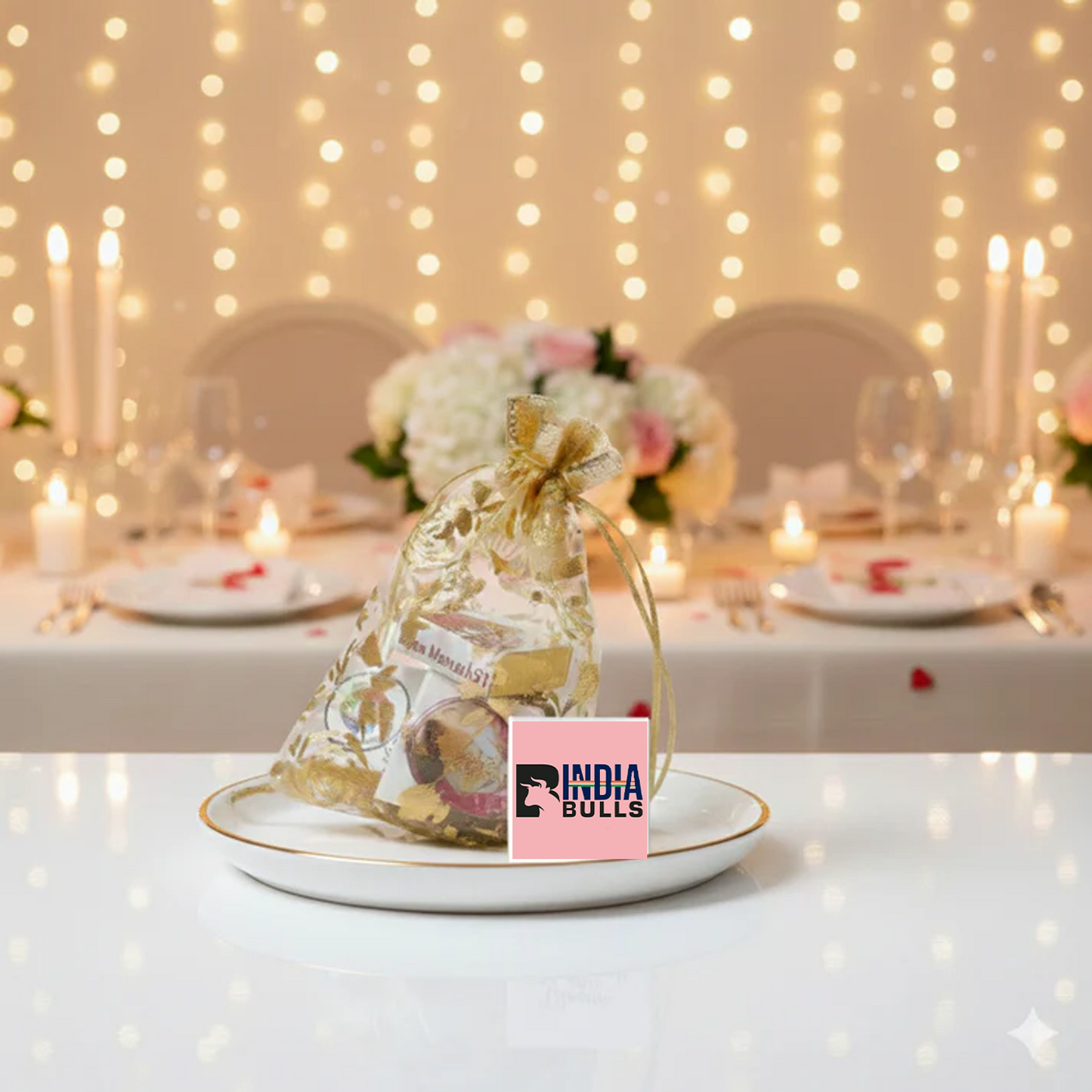 Luxury Chocolate Gift Potli with Personalized Photo Chocolates