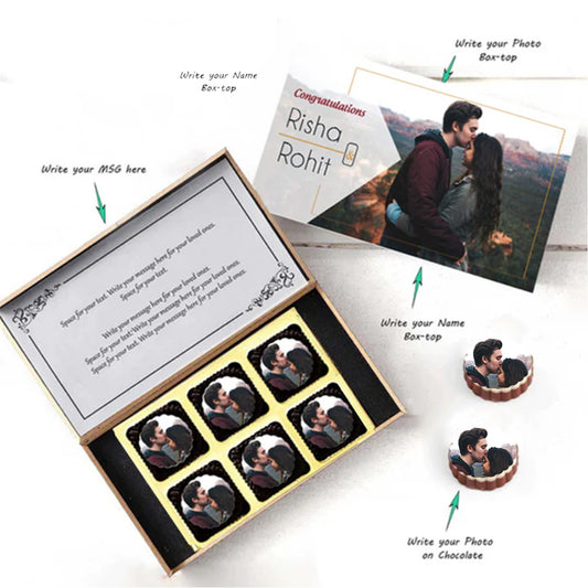 Name printed chocolates to congratulate the couple